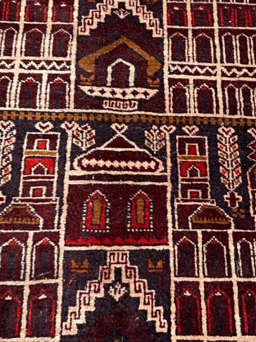 Afghan carpet Baluch vintage 140x86cm