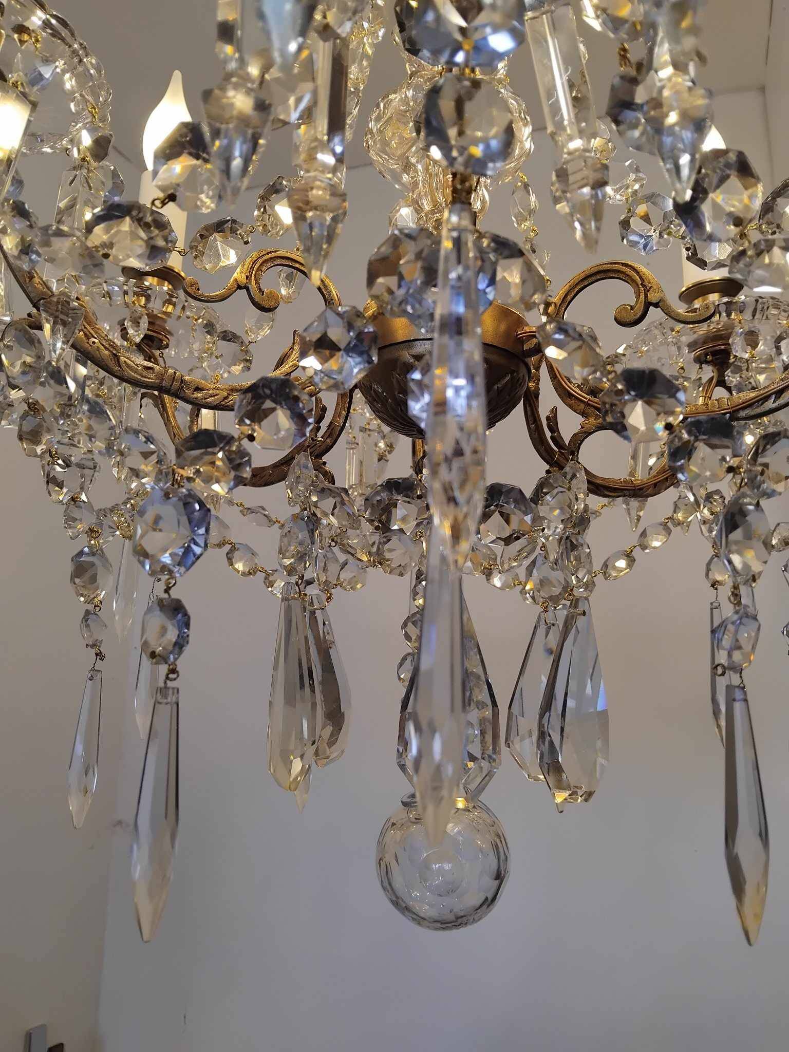 Large 19th century crystal chandelier