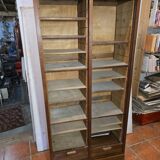 Antique double curtain oak cabinet