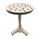 Art Deco cast garden table and porcelain shard tray