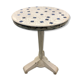 Art Deco cast garden table and porcelain shard tray