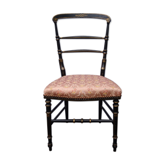 Chaise Napoléon III bois noirci