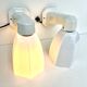 THE PAIR 2 WALL LAMPS OLD BATHROOM 1930 1940 OPALINE AND PORCELAIN LEGRAND