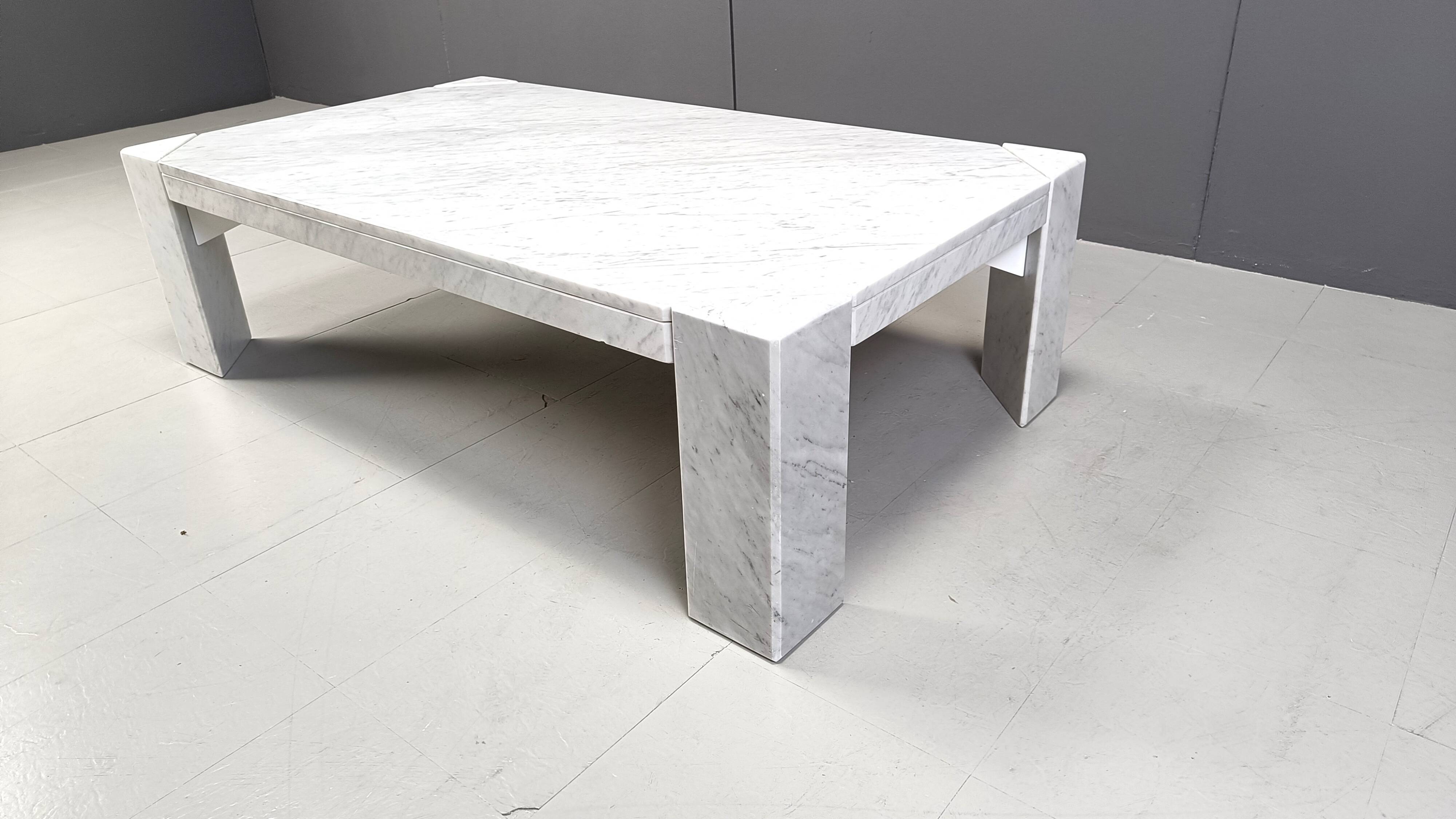 Vintage italian marble coffee table, 1970s