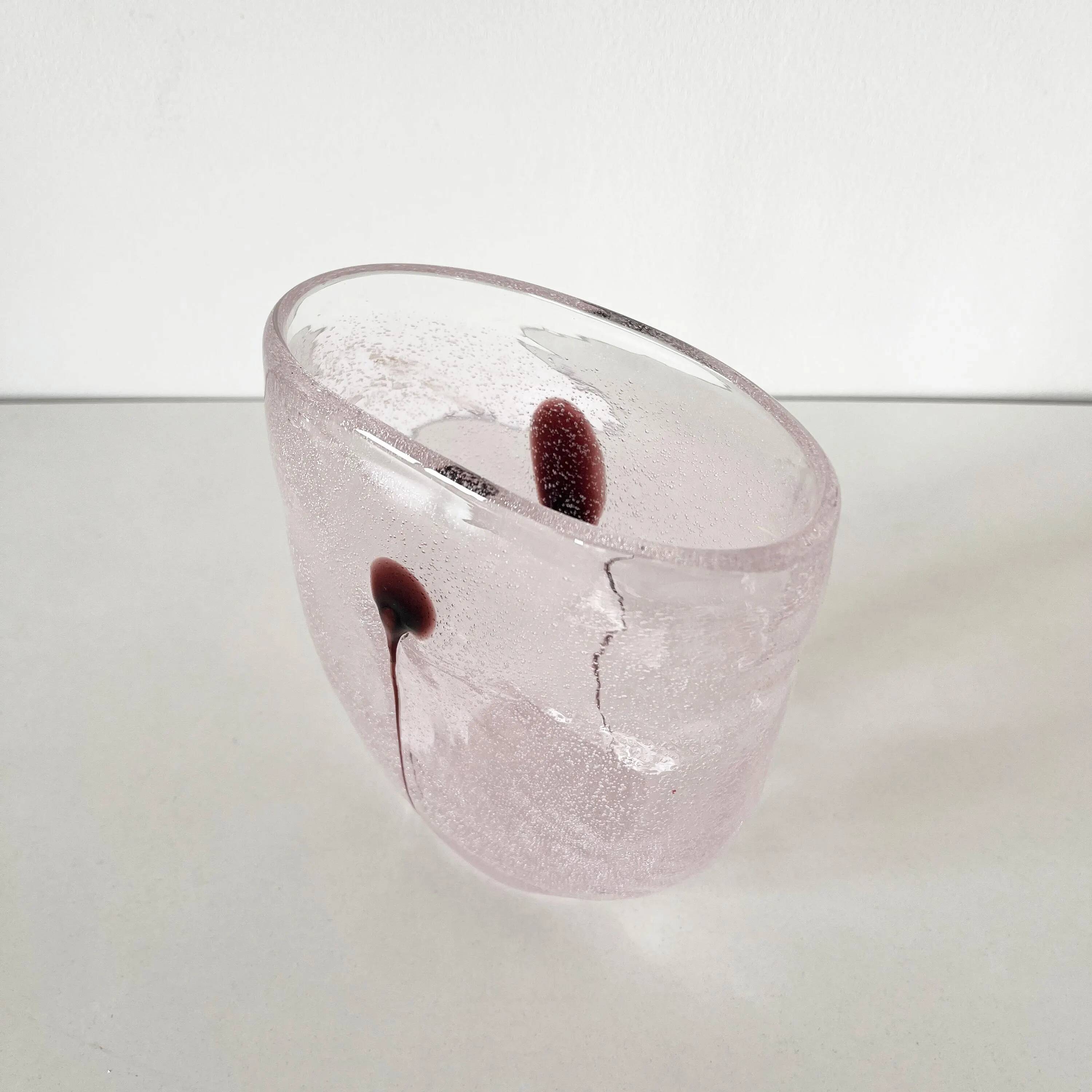 Bubble glass vase Kosta Boda Sweden 1980