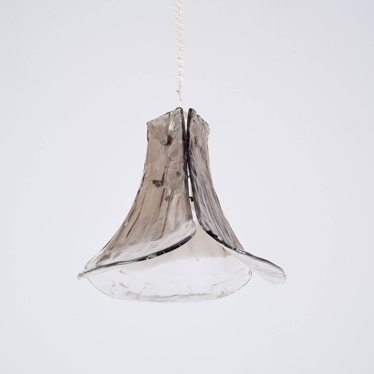 3 leafed murano glass pendant lamp by Carlo Nason for Mazzega
