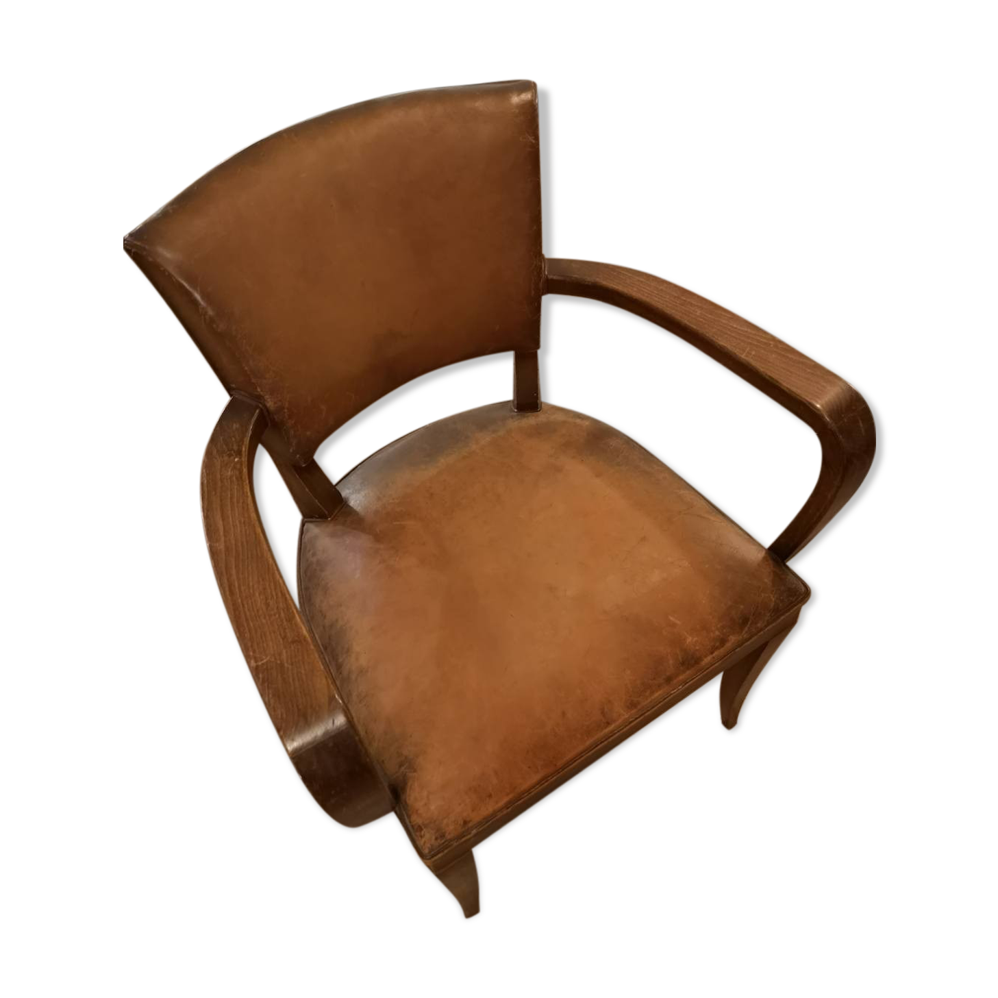 Club Bridge armchair in Bazane leather