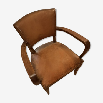 Club Bridge armchair in Bazane leather