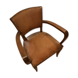 Fauteuil club bridge en cuir bazane