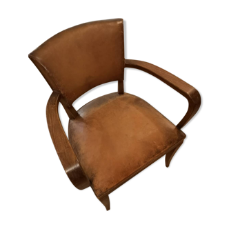 Club Bridge armchair in Bazane leather