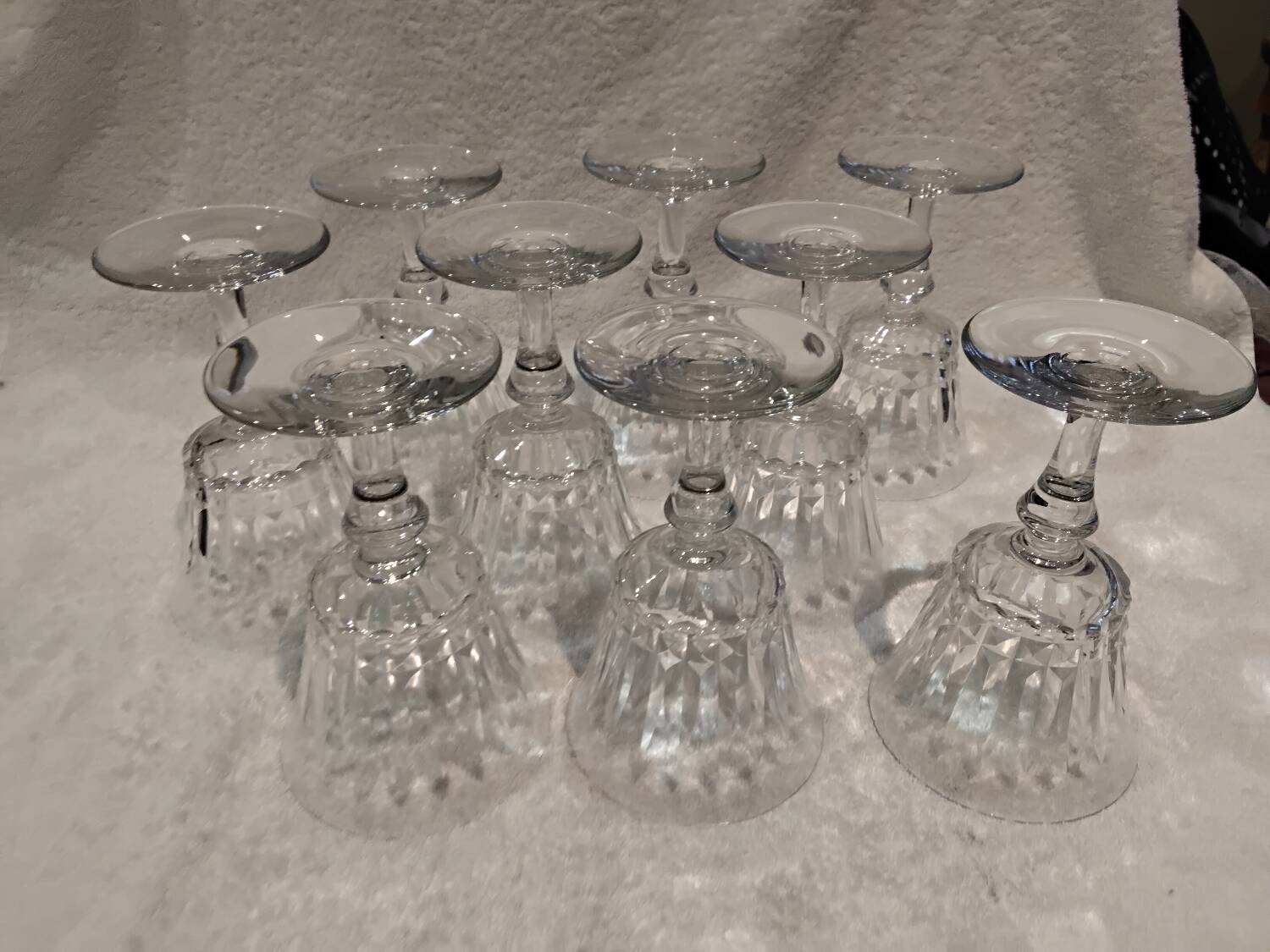 9 Baccarat piccadilly crystal water glasses 22cl h 15cm