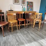 Series of 6 mismatched bistro chairs Mahieu and Luterma