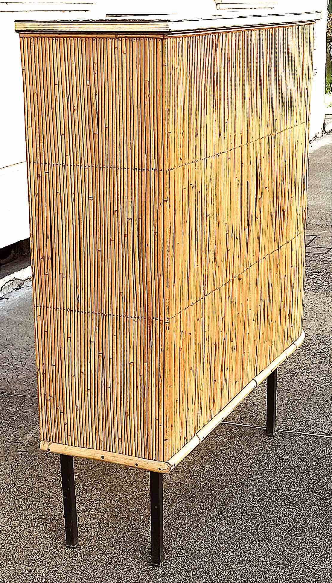 1950s wicker bar, height 108.5 cm