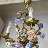 Flowered porcelain lamp