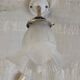 Applique col de cygne en laiton, porcelaine et verre - mid. XXeme