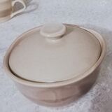 Coffee set 8 cups and sugar bowl from the earthenware factory of Pornic