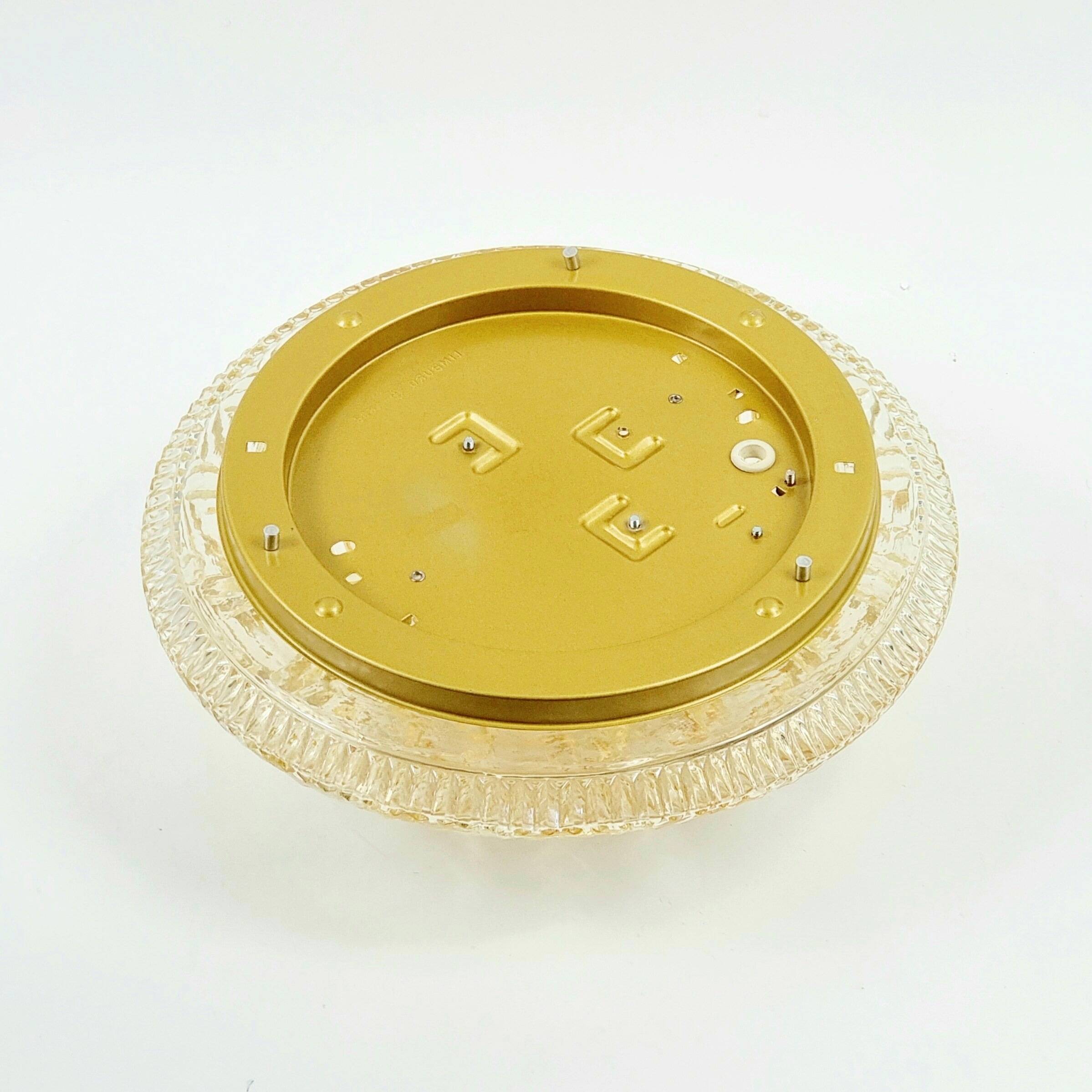 Mid-Century/Art Deco Geometric Glass Ceiling Light from Limburg, 1970s