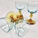 4 old two-tone George Sand wine glasses