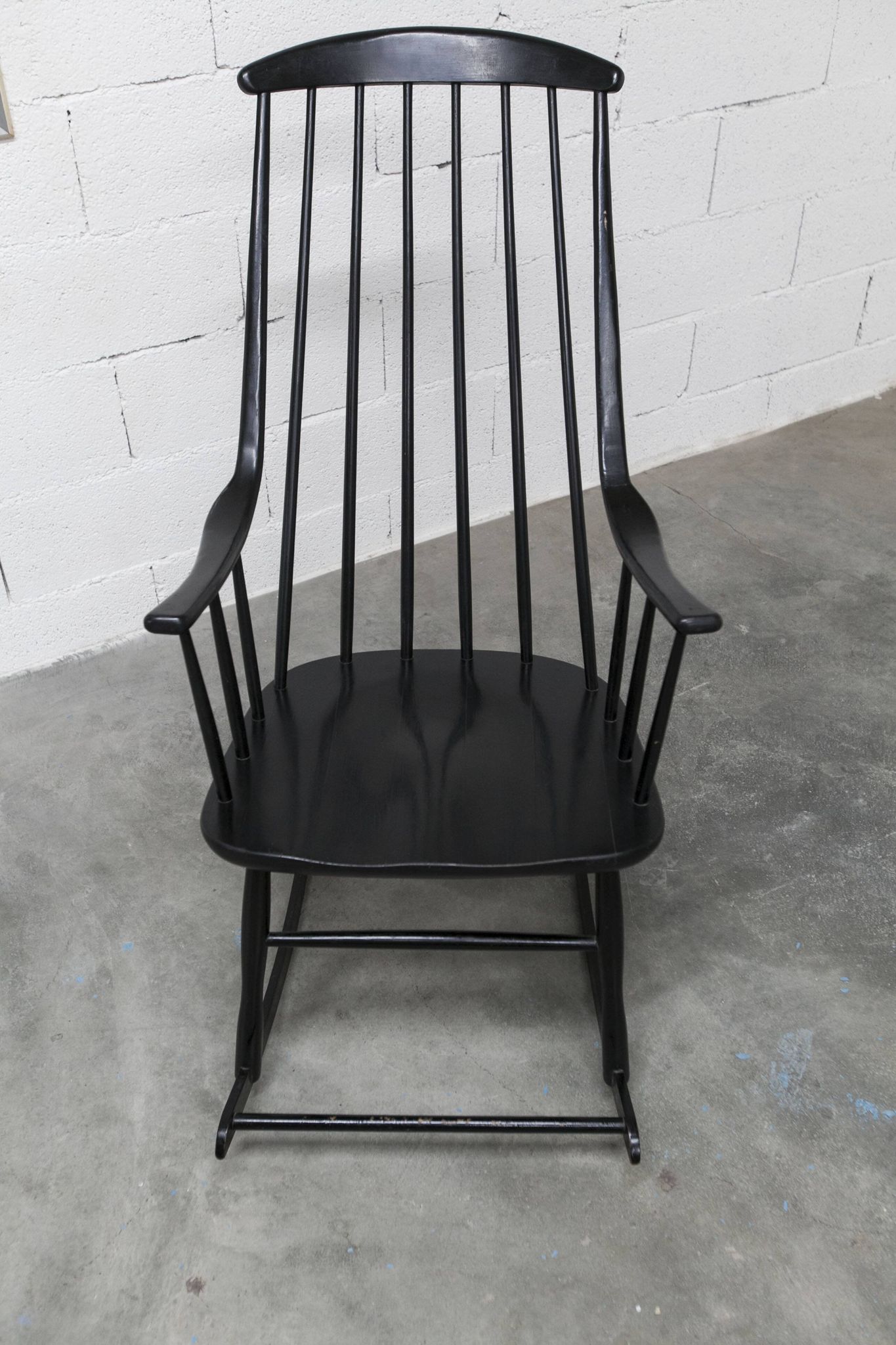 Grandessa rocking chair in black beech by Lena Larsson 1960 for Nesto