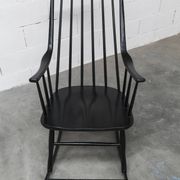Grandessa rocking chair in black beech by Lena Larsson 1960 for Nesto