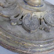 Art deco french wooden and metal gilt floor lamp