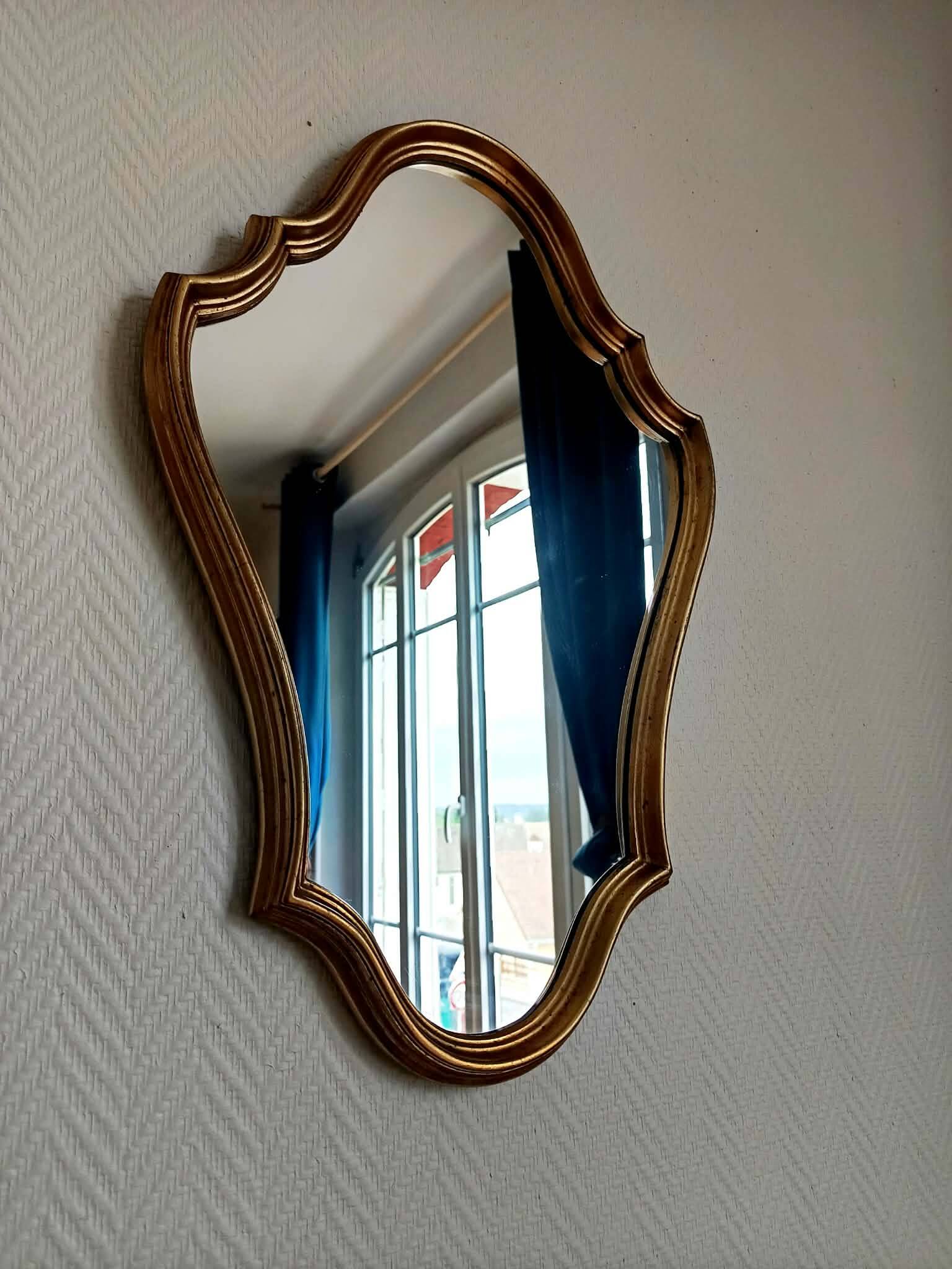 Miroir bois doré vintage