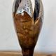 Vintage Mid-Century Modern Studio Pottery Tulip Lotus Bud Pedestal Vase - Earthen Brown & White Glaze