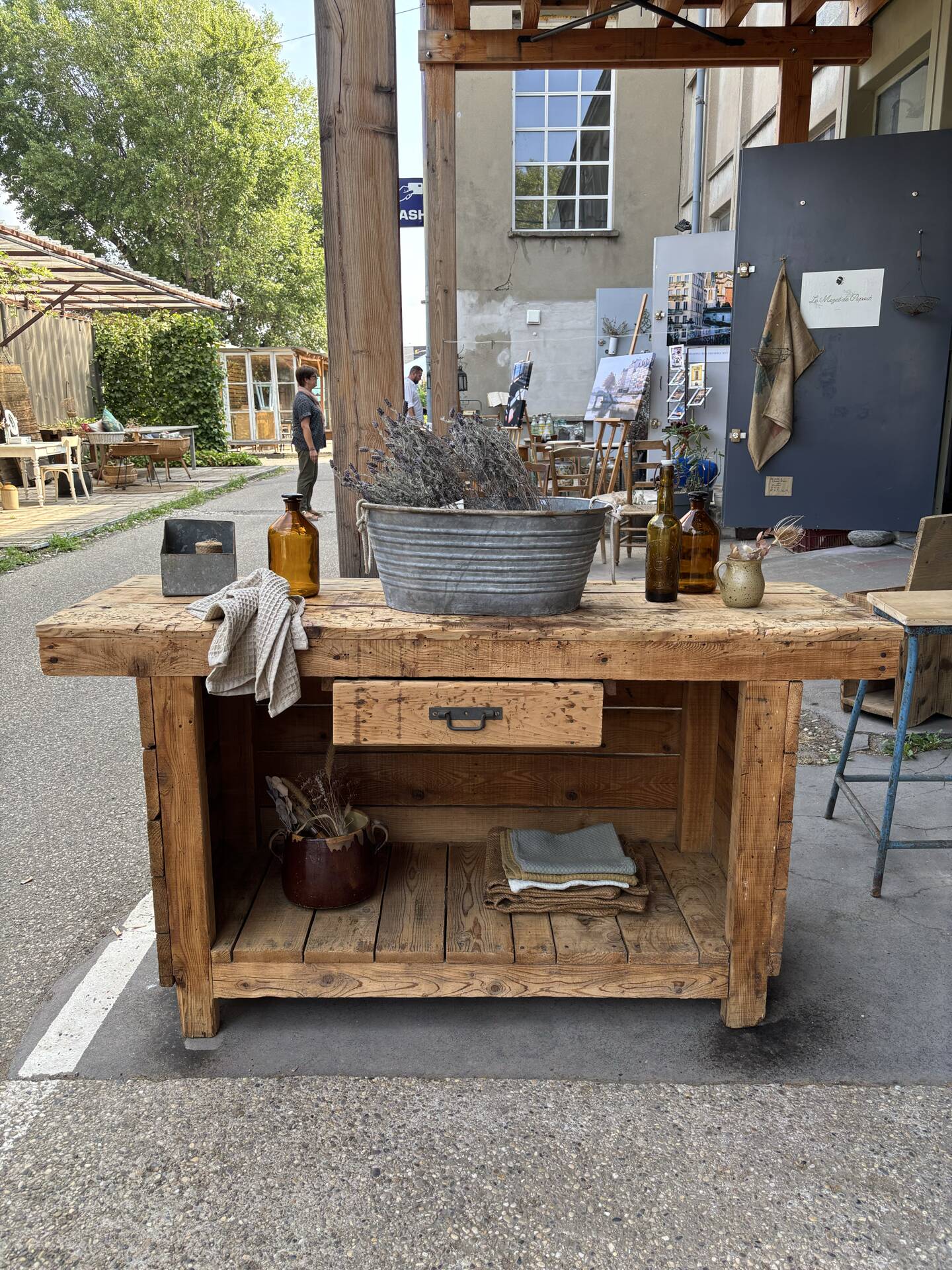 Établi comptoir en sapin