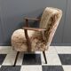 1960s floral print cocktail armchair with armrests