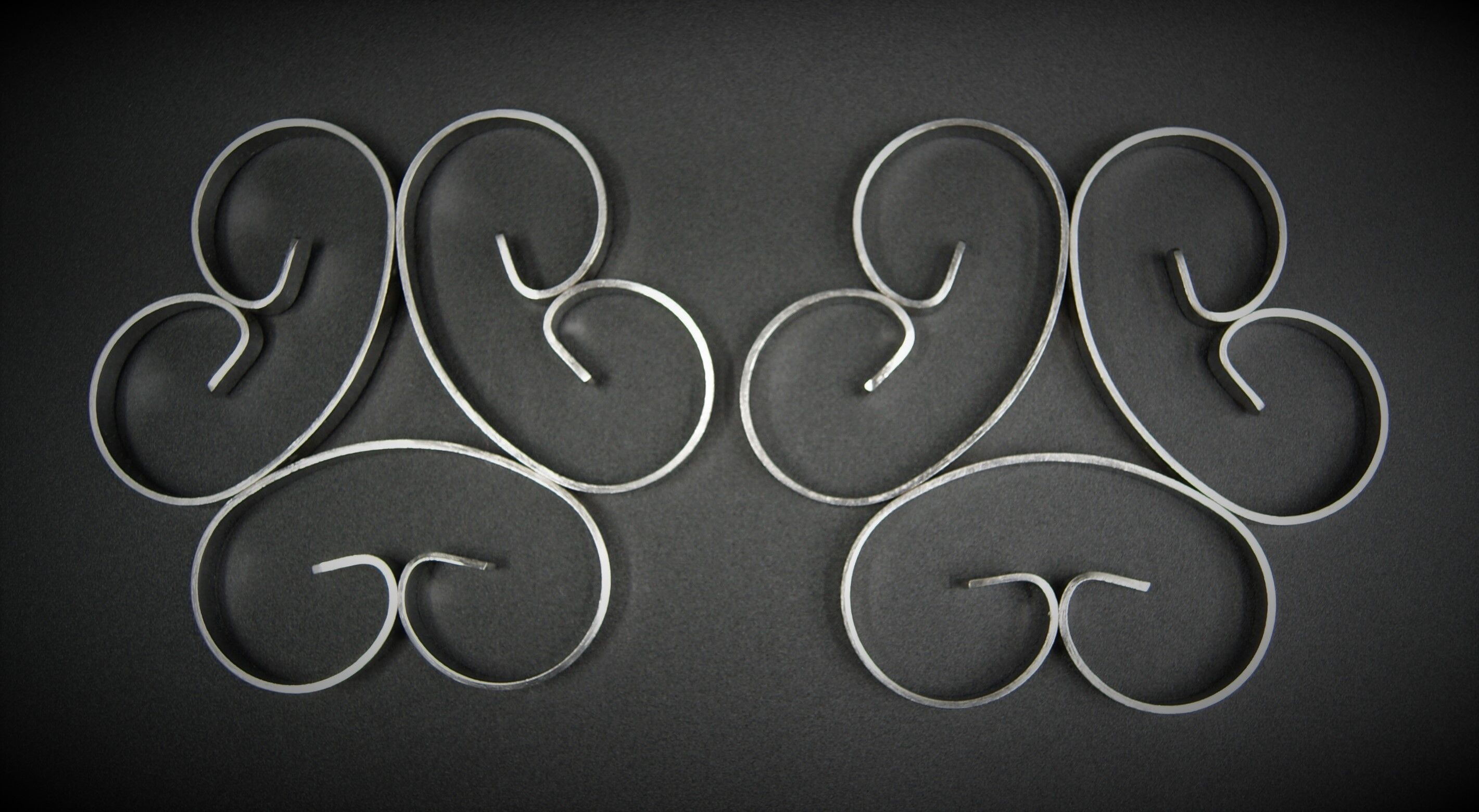Pair Flat bottom BB vintage stainless steel