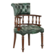 Chaise de bureau Chesterfield de style anglais en cuir vert