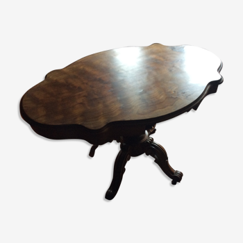 Table gueridon noyer massif louis philippe