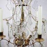 Lustre en laiton et pampilles polies de France vers les années 1920
