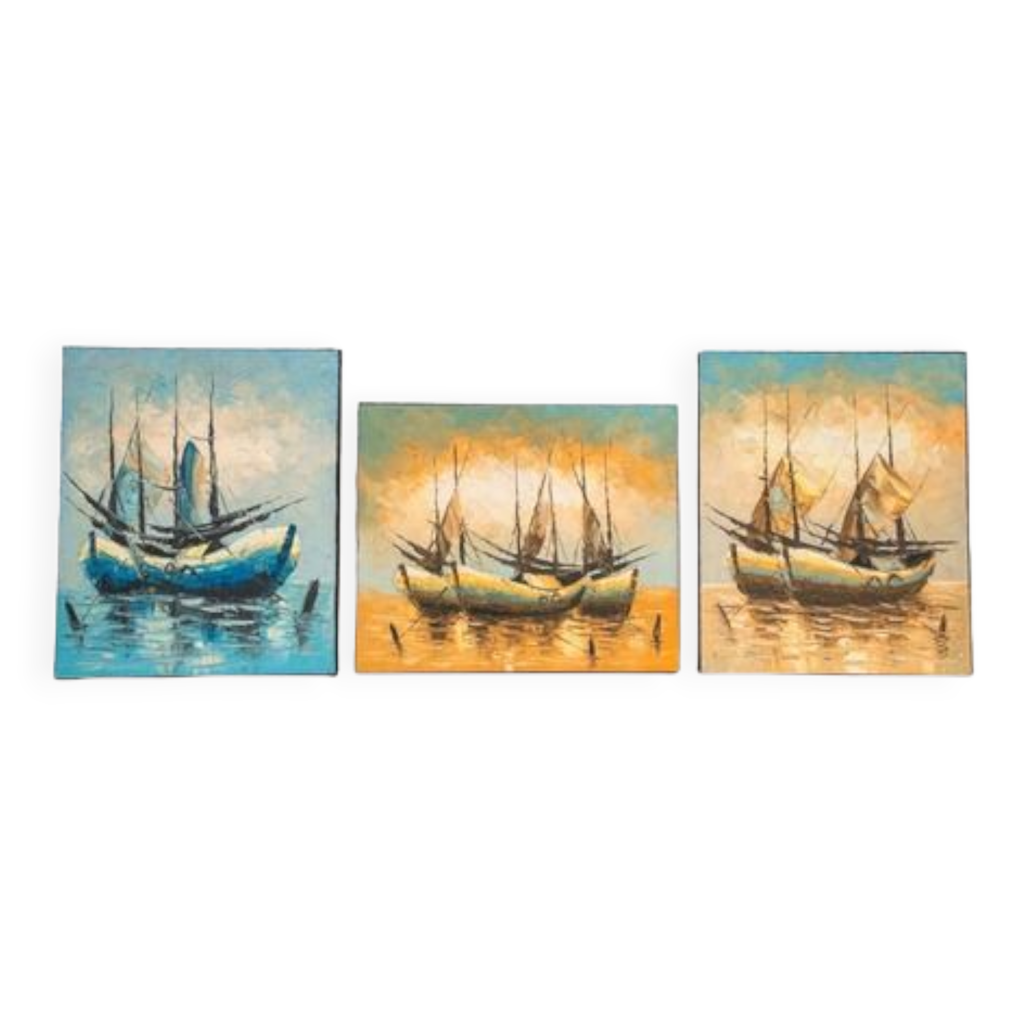 Boat on the water, 2000s, acrylic on canvas