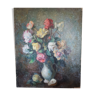 Oil on canvas bouquet of roses