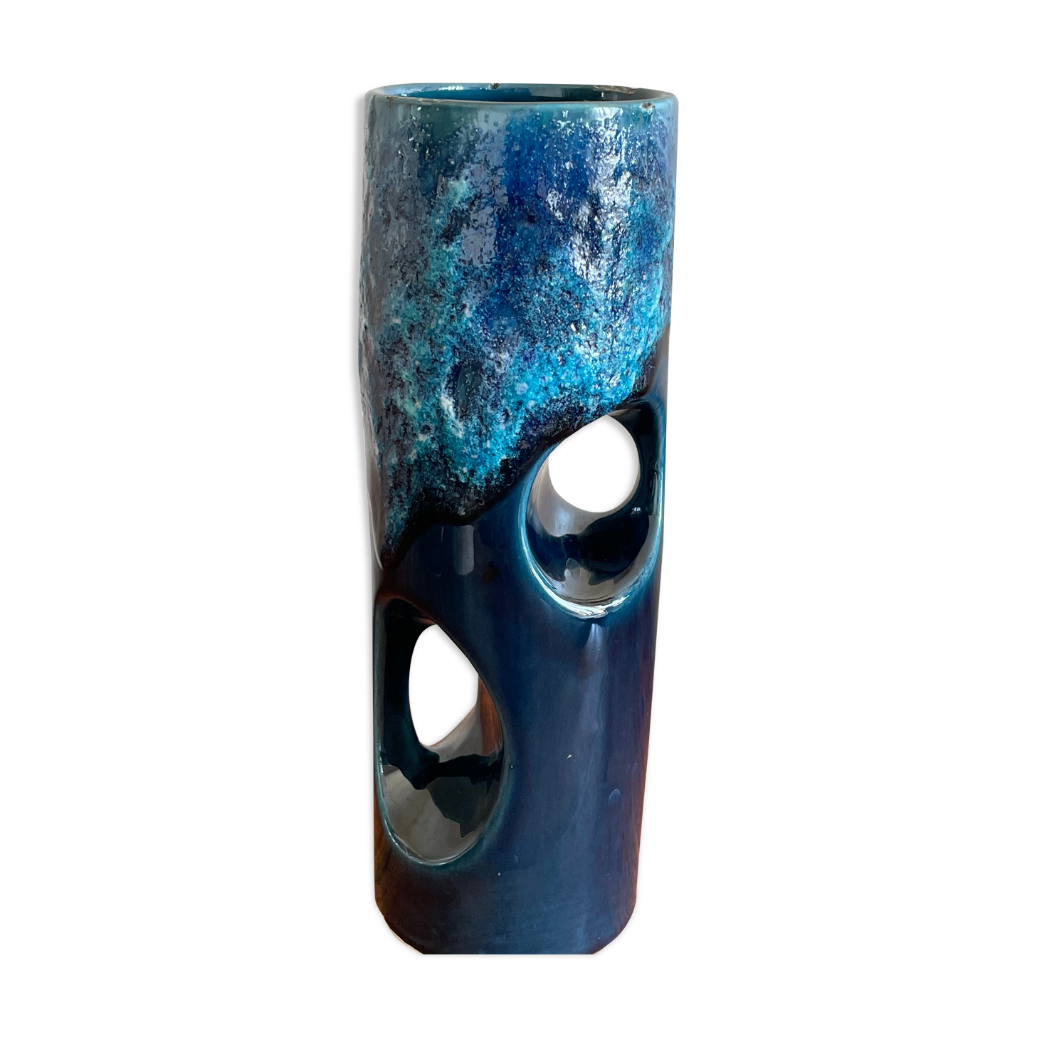 Vallauris blue hole vase