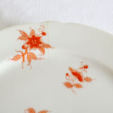 Plat à gateau sur pied fleurs orange
