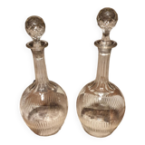 Pair of crystal decanters