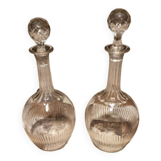 Pair of crystal decanters