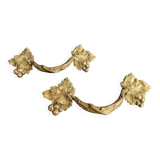 Pair of Art Nouveau bronze handles decorated with vine leaves, 1930