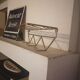 Wall mounted coat rack hats gold metal 1950 60