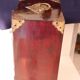 Chinese jewelry box in carved wood and inlaid stones 19th