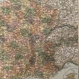 Lithograph map of france from 1922 (large format)