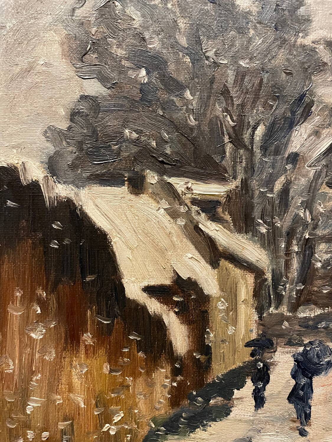 Animated snowy landscape from the early 20th century