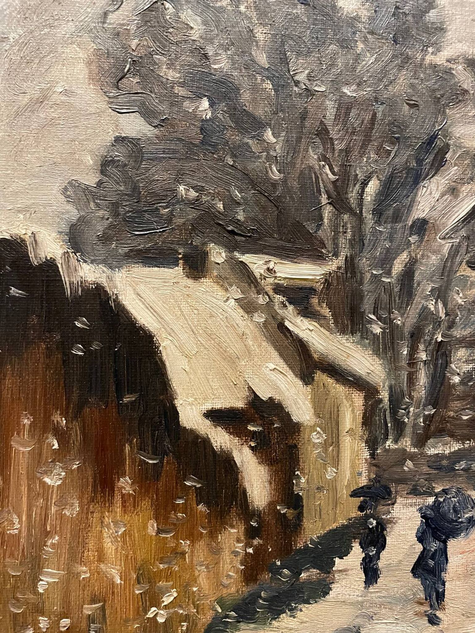 Animated snowy landscape from the early 20th century