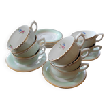 Set of 8 opaque porcelain cups – 1950s