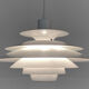 Multi layered pendant light by Kurt Wiborg for Jeka Metaltryk. Denmark 1970s