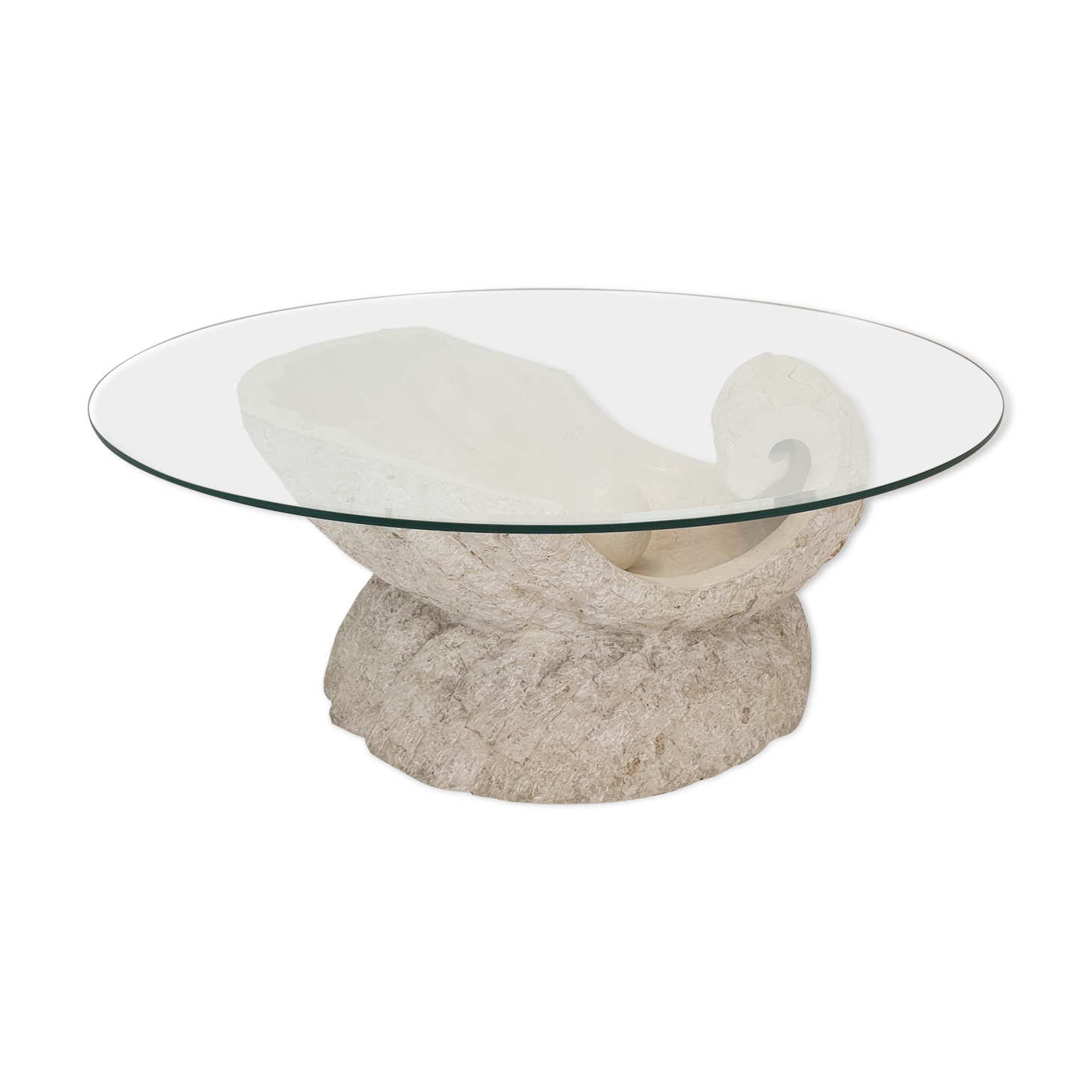 Magnussen ponte mactan stone shell coffee table, 1980s