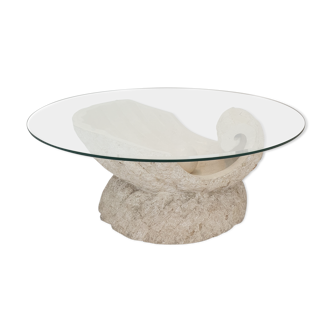 Magnussen ponte mactan stone shell coffee table, 1980s