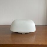 Square wall lights in sandblasted white glass